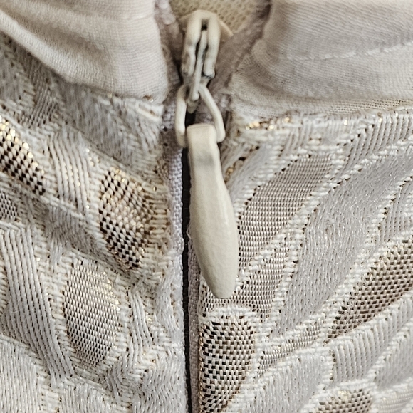 Elle Cream Shimmer Metallic Illusion Top Mini Dress Size 4 - Picture 9 of 11